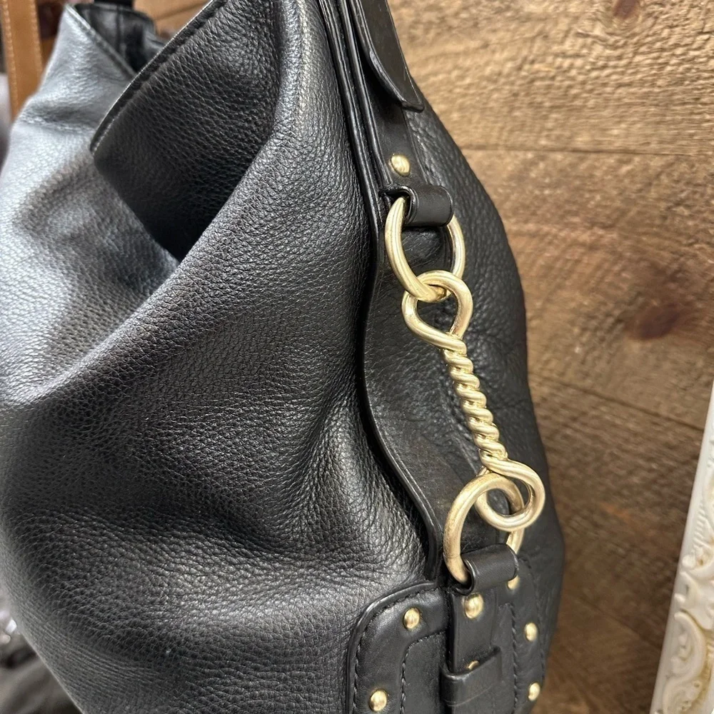 Michael Kors Black Pebbled Leather Shoulder Bag